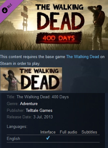 The Walking Dead: 400 Days Steam - Click Image to Close